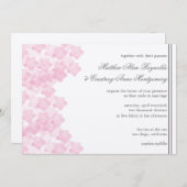 ロマンチックなピンクのあじさい水の色の結婚式の招待 招待状 (正面/裏面)