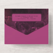 ロマンチックなピンクのエレガント大理石 オールインワン招待状 (裏面)