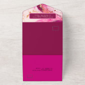 ロマンチックなピンクのエレガント大理石 オールインワン招待状 (外側)