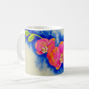ロマンチックなピンクのオレンジ色の水の色のラン絵画ズ コーヒーマグカップ