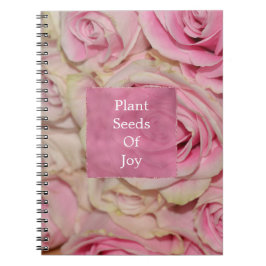 ロマンチックなピンクのクリーム結婚バラ ノートブック