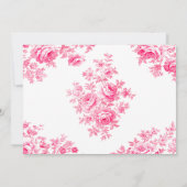 ロマンチックなピンクのトイルフラワーリハーサルディナー 招待状 (裏面)