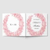 ロマンチックなピンクのトワ結婚イルの花 ゲストブック (全面)