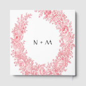 ロマンチックなピンクのトワ結婚イルの花 ゲストブック (裏面)