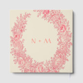 ロマンチックなピンクのトワ結婚イルの花 ゲストブック (裏面)