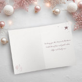 ロマンチックなピンクのドードル写真メリークリスマスフォールディング シーズンカード