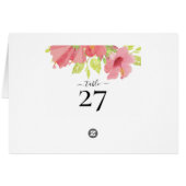 ロマンチックなピンクのハイビスカス結婚開花のテーブル番号 (裏面横)