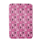 ロマンチックなピンクのハートの上下 バスマット (正面縦)