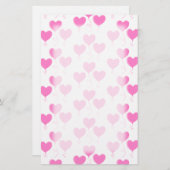 ロマンチックなピンクのハートの気球パターン 便箋 (正面/裏面)