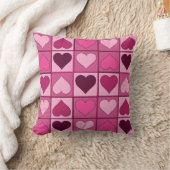 ロマンチックなピンクのハート上下に クッション (ブランケット)