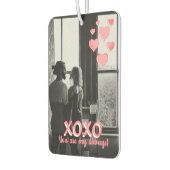 ロマンチックなピンクのハートXOXO 2フォトバレンタイン カーエアーフレッシュナー (左)