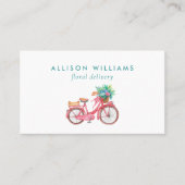 ロマンチックなピンクのバイクフローラ配送の花 名刺 (正面)
