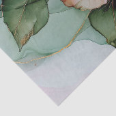 ロマンチックなピンクのバラとホワイトゴールドの花のブライダルシャワー 薄葉紙 (詳細)