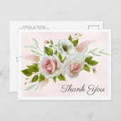 ロマンチックなピンクのバラの水の色ありがとうポストカード 案内ポストカード (正面/裏面)