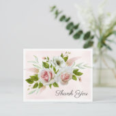 ロマンチックなピンクのバラの水の色ありがとうポストカード 案内ポストカード (スタンド正面)