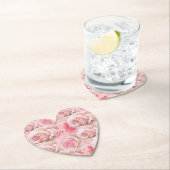 ロマンチックなピンクのバラの花のブライズシャワー ペーパーコースター (インサイチュ)