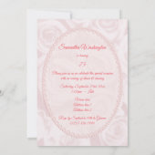 ロマンチックなピンクのバラの花束の第75誕生日 招待状 (裏面)