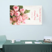 ロマンチックなピンクのバラの花束の誕生日 横断幕 (トレードショー)