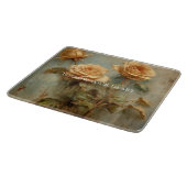 ロマンチックなピンクのバラの花 カッティングボード (角)