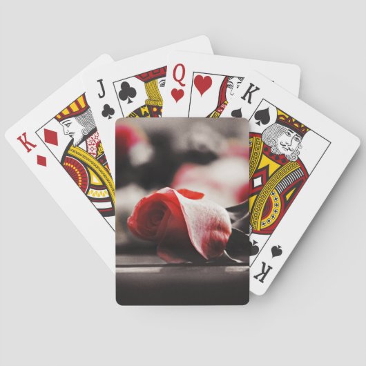 ロマンチックなピンクのバラの花 トランプ (裏面)