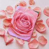 ロマンチックなピンクのバラパーソナライズされたの結婚の提案 カード