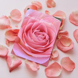 ロマンチックなピンクのバラパーソナライズされたの結婚の提案 カード