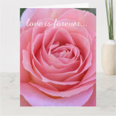 ロマンチックなピンクのバラパーソナライズされたの結婚の提案 カード (正面)