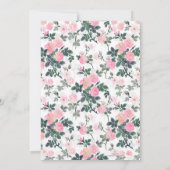 ロマンチックなピンクのバラフローラウォーター絵画カラー 招待状 (裏面)