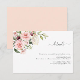 ロマンチックなピンクのバラ結婚スのエンクロージャカード エンクロージャーカード