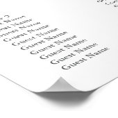 ロマンチックなピンクのバラ結婚スのシーティングチャート ポスター (角)