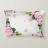 ロマンチックなピンクのバラ アクセントクッション (裏面)