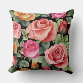 ロマンチックなピンクのバラ クッション