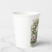 ロマンチックなピンクのバラ スワン湖の花のブライズシャワー 紙コップ (右)