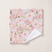 ロマンチックなピンクのバラ バスタオルセット (ウォッシュタオル)