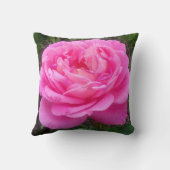 ロマンチックなピンクのバラ「レオナルド・ダ・ヴィンチ」 クッション (裏面)
