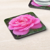 ロマンチックなピンクのバラ「レオナルド・ダ・ヴィンチ」 コースター (左側)
