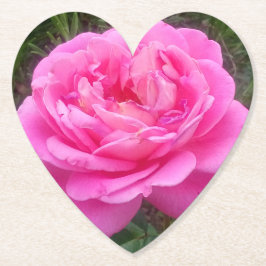 ロマンチックなピンクのバラ「レオナルド・ダ・ヴィンチ」 ペーパーコースター