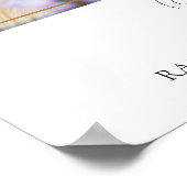 ロマンチックなピンクのバラ&書道の写真へようこそ ポスター (角)