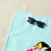 ロマンチックなピンクのフラミンゴスラブ絵を描ダンス – s ビーチタオル (インサイチュ)