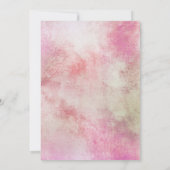 ロマンチックなピンクのフローラの結婚水色 招待状 (裏面)