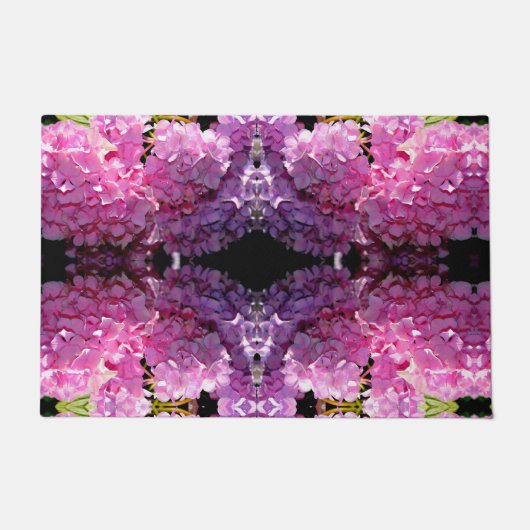 ロマンチックなピンクのフローラエレガントアジサイ ドアマット (正面)