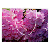 ロマンチックなピンクのフローラエレガントアジサイ ラージペーパーバッグ (裏面)