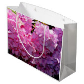ロマンチックなピンクのフローラエレガントアジサイ ラージペーパーバッグ (裏面アングル)