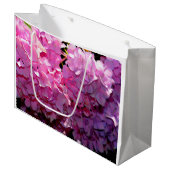 ロマンチックなピンクのフローラエレガントアジサイ ラージペーパーバッグ (正面アングル)
