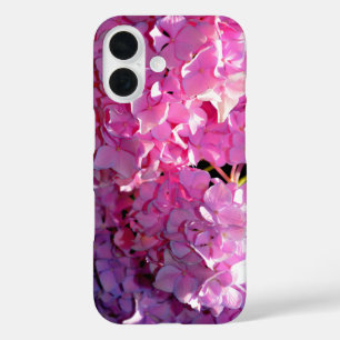 ロマンチックなピンクのフローラエレガントアジサイ iPhone 16ケース