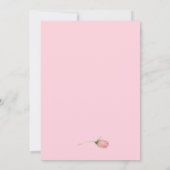 ロマンチックなピンクのフローラ植物性ベビーシャワー 招待状 (裏面)