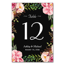 ロマンチックなピンクのフローラ結婚リースのテーブル番号 テーブルナンバー