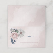 ロマンチックなピンクのブルーとホワイトのフローラグリーンテーブル プレイスカード (外部開封)