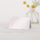 ロマンチックなピンクのブルーとホワイトのフローラグリーンテーブル プレイスカード (裏面)