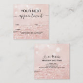 ロマンチックなピンクのライトエフェクトグリッターアポイントメントca 予約カード (正面/裏面)